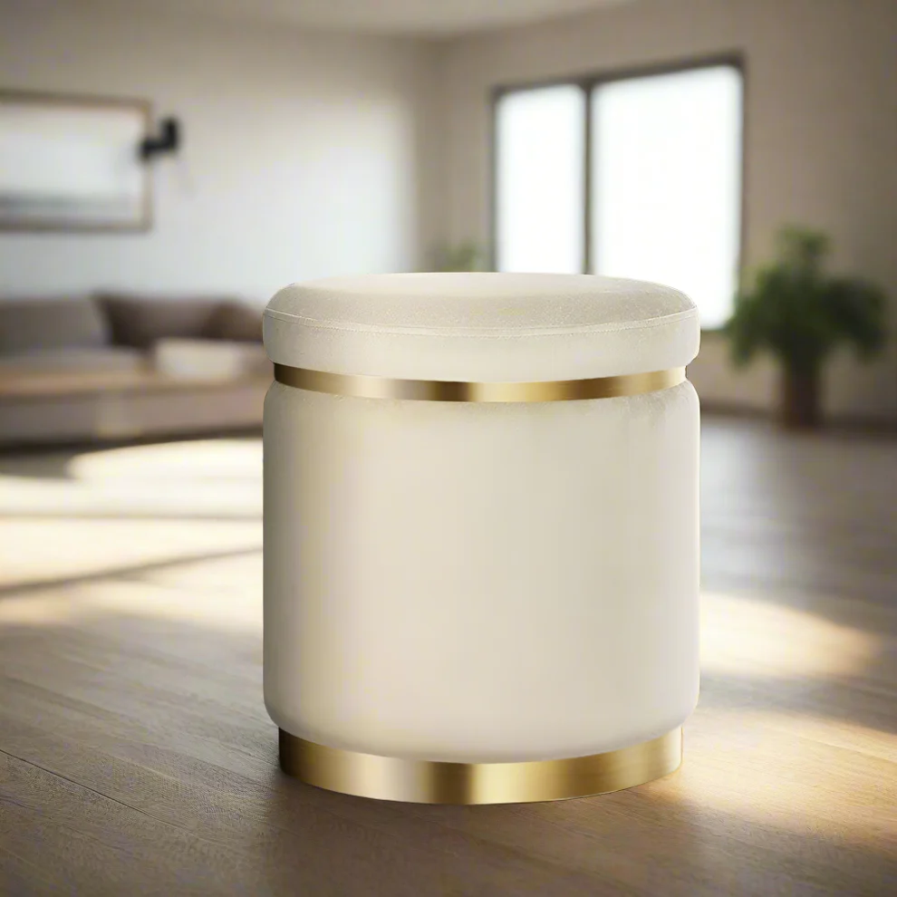 بوف تنجيد قاعدة وحزام دهبي أوف وايت